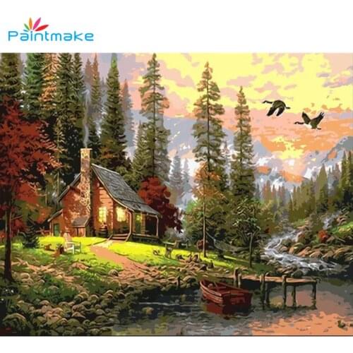 Paintmake DIY Oil Painting By Numbers landscape hand Painted On Canvas for Home Room decoration Gift Wall Art Picture