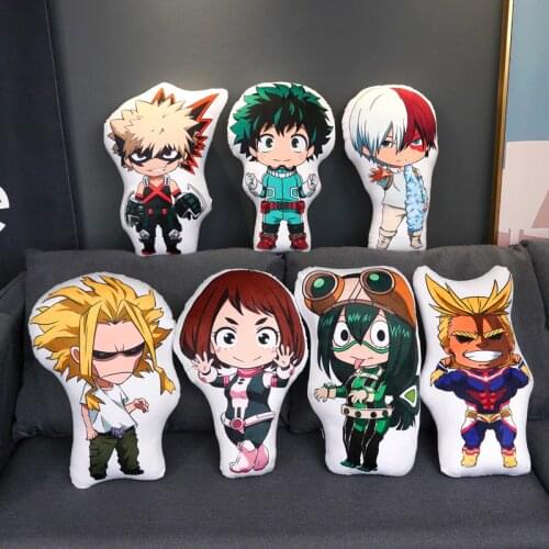 45CM Lovely Cartoon Anime Plush Toys Bakugou Katsuki Todoroki Shoto Midoriya Izuku Bolster Plush Boku No Hero Academia Pillow