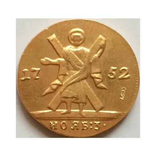 24K gold-plated 1752 russian coins copy