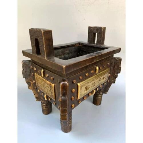 Rare Ming Dyansty copper Gilt Incense burner statue,Prosperous forever