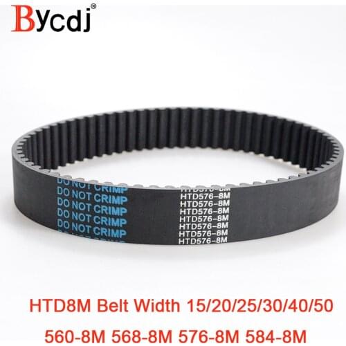 HTD 8M synchronous belt C=560/568/576/584 width 15/20/25/30/40mm Teeth 70 71 72 73 HTD8M Timing Belt 560-8M 584-8M