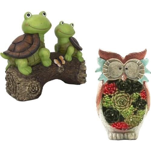 Garden Statues Outdoor Ornament Figurines Solar Powered Outdoor Figurine Lights for Home Garden, Patio, Yard, Balcony