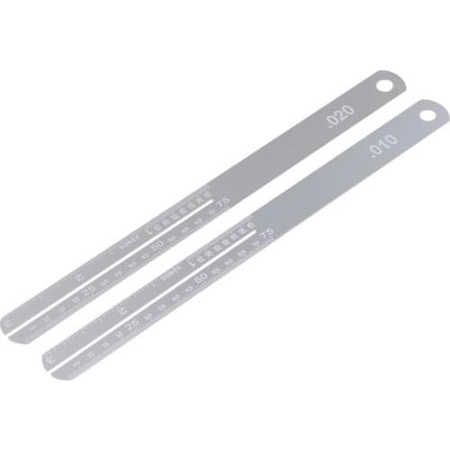 2Pieces Silver 152x12.5mm Steel Gauge Tool for Guitar mandoulin Banjo