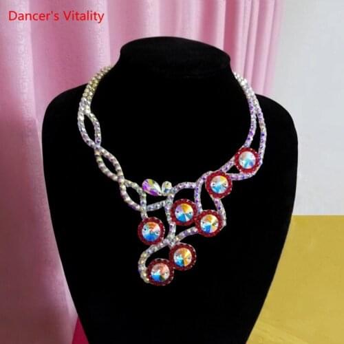 Belly Dance Necklace Diamond Chain Female Adult High-End Stage Profession Rhinestone Performance Competition Accessories
