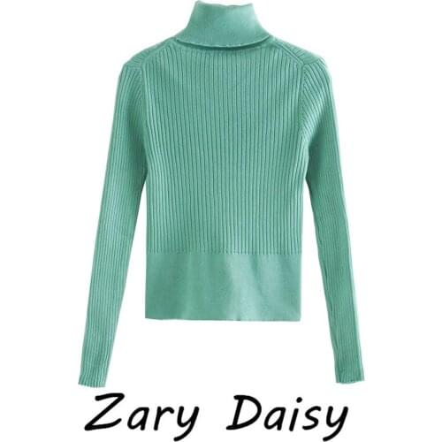 ZARY DAISY2021 High Collar Knitwear Womens Turtleneck Wear Autumn Pit Elastic Slim Skinny Joker Base Sweater