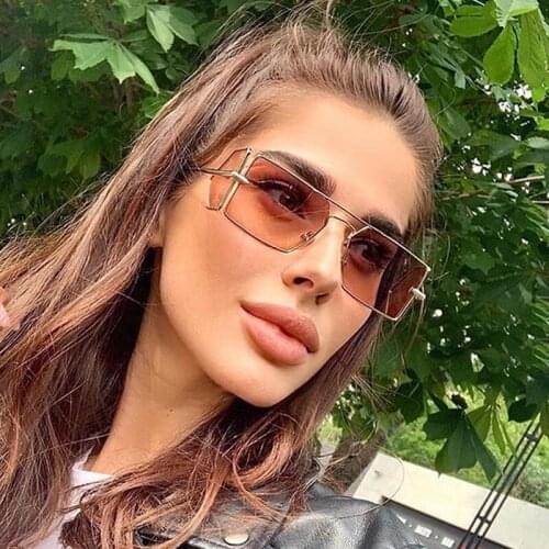 Unique Side Lens Punk Sunglasses For Women Men 2020 New Fashion Brand Alloy Sun Glasses Female Double Bridge Uv400 Eyewear Brown
