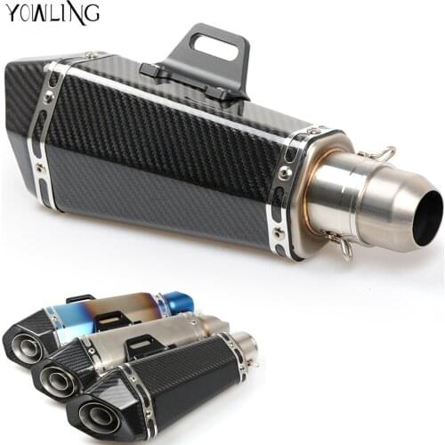 Universal Motorcycle Real carbon fiber exhaust Exhaust Muffler pipe CB400 CBF600 CBF1000 CBR600F CBR1000F