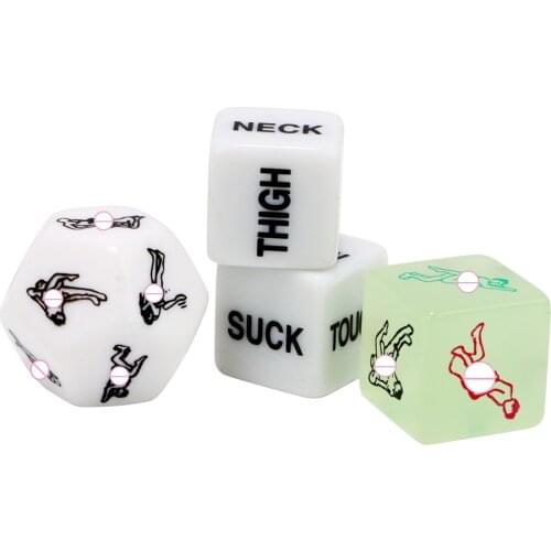 Funny Sex Position Dice Acrylic Cube Love Dice Erotic Craps Sex Glow Dice Lovers Humour Game Toy Party Gift For Couples Playing