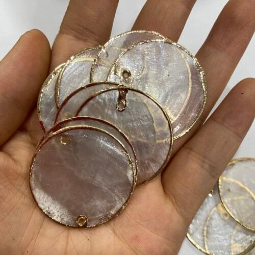 Natural Shell Mirror Shell Disc Shape Charms for Jewelry Making Necklace Bracelet Accessories DIY Jewelry Accessory