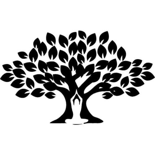 18.7cm*11.3cm Yoga Meditation Center Tree Buddhism Vinyl Car Sticker