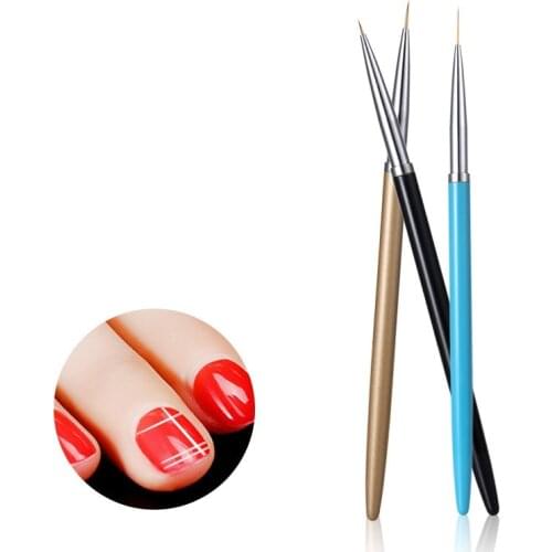 3Pcs/Set Acrylic French Stripe Nail Art Liner Brush Set 3D Tips Manicure Line Drawing Pen UV Gel Brushes Painting Tools