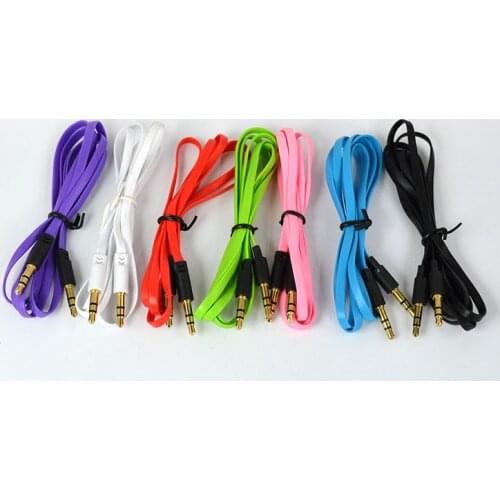 3FT 3.5mm Jack Stereo Male to Male Audio Aux Cord Noodles Cable For Iphone PC Durable Economical Portable 2 in 1 Audio Cable