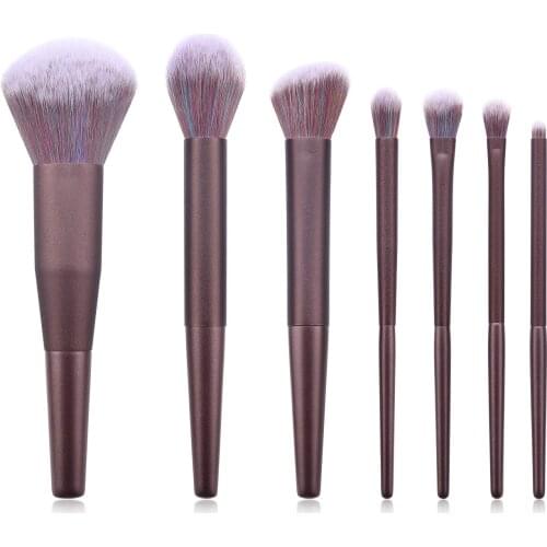 7pcs Makeup Brushes Set Crochas Maquillaje Green Large Loose Powder High Gloss Eyeshadow Foundation Contour SynthetiHair