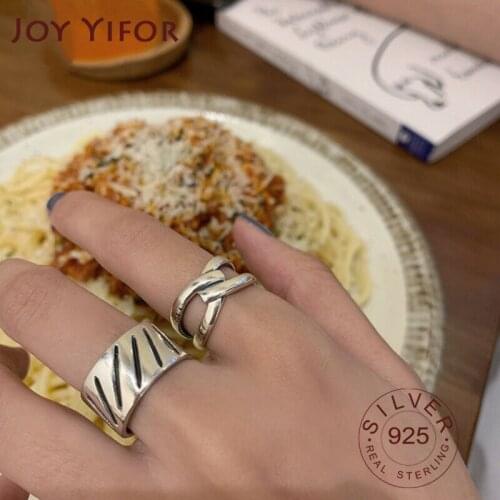 925 Sterling Silver Strips Rings For Women interweave Jewelry Beautiful Finger Open Rings For Party Birthday Gift