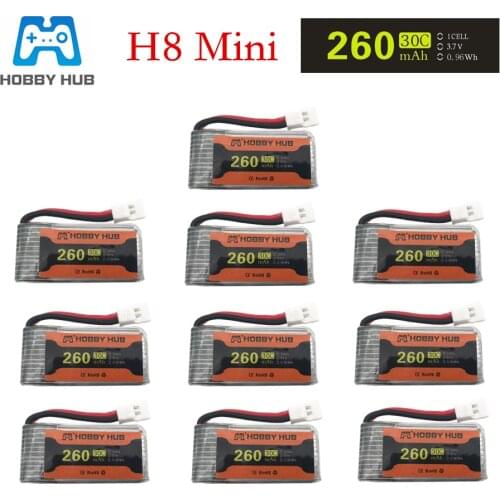 Battery For H8 Battery 3.7V 260mAh Lipo Battery for Eachine H8 H8 Mini RC Quadcopter drone part wholesale Battery
