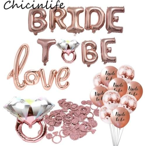 Chicinlife 1Set Bride To Be Foil Balloon Bachelorette Party Bridal Shower Hen Night Diamond Ring Balloon Wedding Decor Supplies