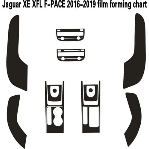For Jaguar XE XFL F-PACE 2016-19Interior Central Control Panel Door Handle Carbon Fiber Stickers Decals Car styling cutted vinyl