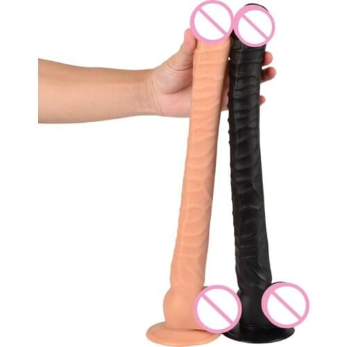 Hot Sale 41*4cm Extra long Super Soft Big Dildo Realistic Penis Dick with Strong Suction Cup Horse Dildo Sex Product for Woman