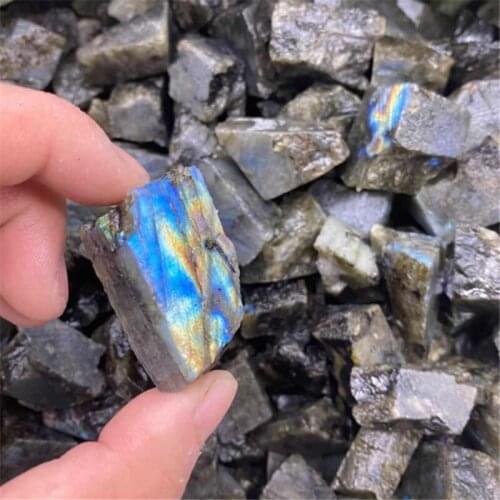 Colorful labradorite crystal rock material natural rough crystal mineral specimen crystal healing stone