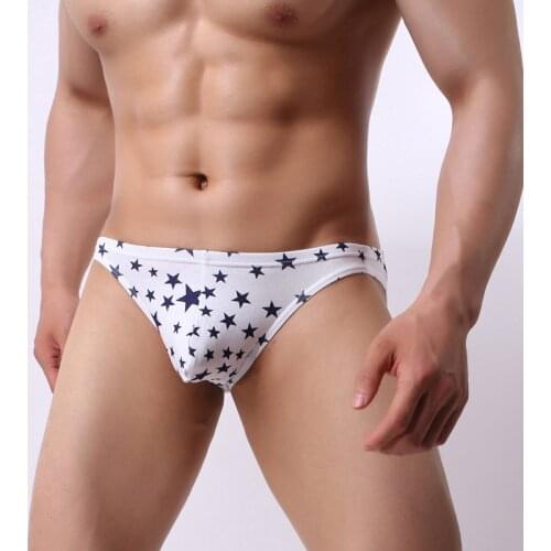 Mens Sexy Print Cotton Underwear Men Briefs Cueca Jockstrap Gay Underwear Breathable Penis Pouch Panties Soft Mens Bikinis