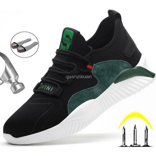 Dropshipping Men Safety Shoes European Standard Steel Toe cap Anti-smash Anti-puncture Work Sneakers Male Safeti Boots Protect