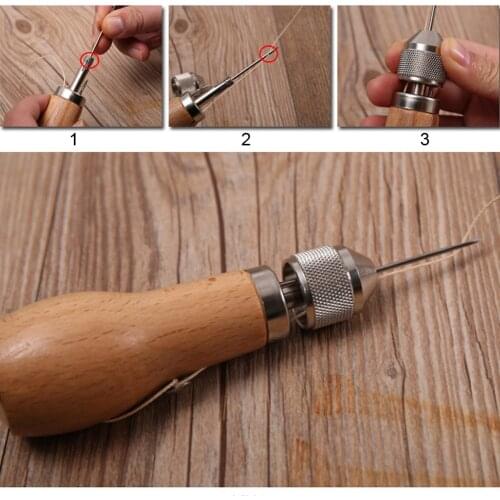 Leather Sewing Kit Needle and Waxed Thread Leather Sail Canvas Heavy Repair Professional Speedy Stitcher Sewing Awl Tools