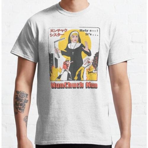 New Nunchuck Nun Classic T-Shirt Cotton Men Tee Shirt