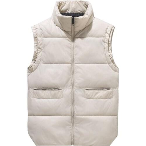 2021 Mens Autumn and Winter New Lightweight down Cotton Vest Youth Stand Collar Cotton Vest