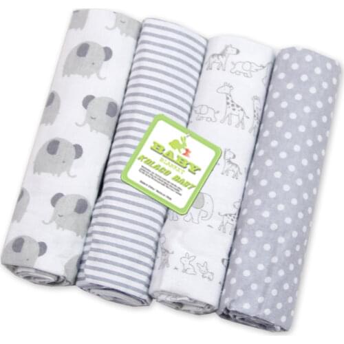 New 4pcs/pack 100% Cotton Baby Bed Sheets Receiving Baby Blanket Newborn Baby Bedding 76x76cm Supersoft Blanket Cobertor Bebe