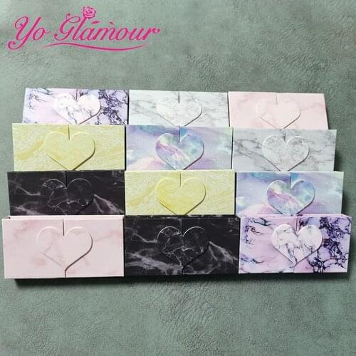 New Arrival Heart Shaped Luxury Eyelash Packaging Box Wholesale Bulk Empty Lash Boxes Case for False Eyelashes Rectangle Makeup