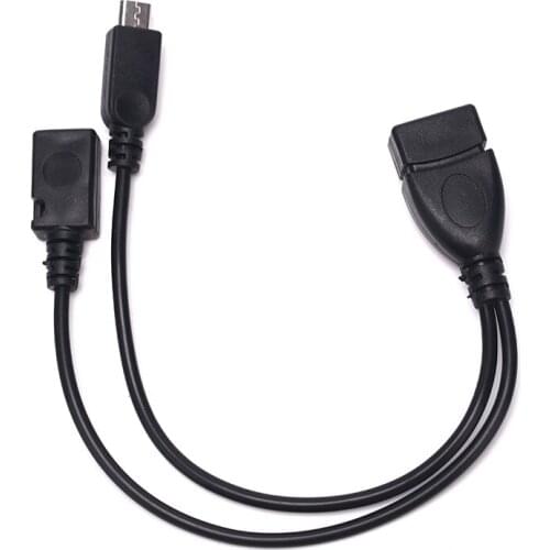 OTG Power Splitter Y Cable Micro USB Male to USB A Male Female Adapter Cord