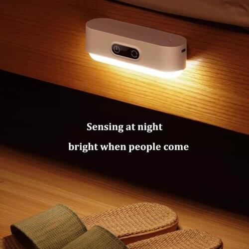 Dimmable LED Night Light Hanging Motion Sensor Magnetic USB Charge Wardrobe Closet Cabinet Light Bedside Reading Lamp