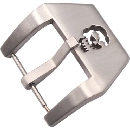 Watch Band Buckle 20 22 24 26mm Stainless Steel Silver Brushed Watchband Strap Clasp Skull Fashion Watch Accessories