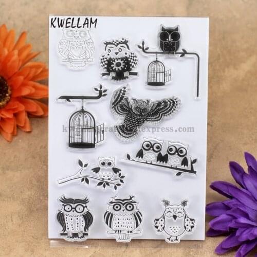 Owl Birdcage Scrapbook DIY photo cards account rubber stamp clear stamp transparent stamp 10x15cm KW7041008