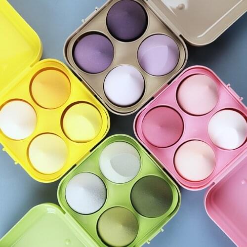 4Pcs/box Powder Puff Water-Drop Shape Cosmetic Puff with Box Foundation Powder Sponge Puff Makeup Tools for Women Girls