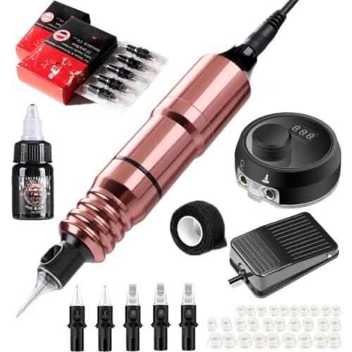 Tattoo Kit Tattoo Pen Rotary Machine Set Permanent Make Up Pen Cartridge Needle Tattoo Body Art