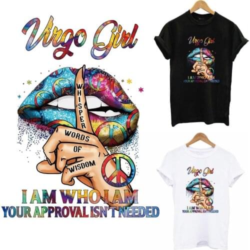 Vingo Girl Lips Thermal Patches Iron On Heat Transfer DIY Washable Women T-Shirt Sticker On Clothes Fashion Lips Applique Decor