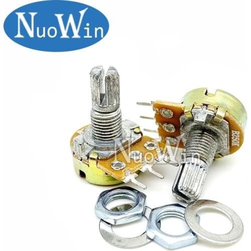 2pcs WH148 B1K B2K B5K B10K B20K B50K B100K B500K 3Pin 15mm Shaft Amplifier Dual Stereo Potentiometer 1K 5K 10K 50K 100K 500K 1M