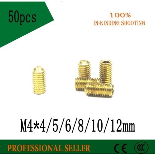 M4*4/5/6/8/10/12 mm screw brass set screws Concave hex socket Chimi screwsheadless Top wire machine screw