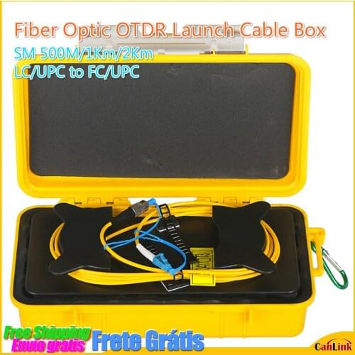 Fiber Optic OTDR Launch Cable Box SM 500M/1Km/2Km LC/UPC to FC/UPC OTDR Dead Zone Eliminator,Fiber Rings