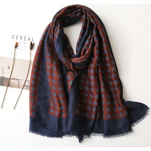 Four Seasons Woman Shawl Soft Imitation Silk Long Thin Scarf Retro Polka Dot Printing Fashion Elegant Sun Protection 190cm*90cm