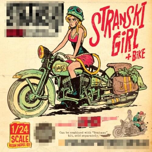 1/24 Girl riding a motorcycle, boatman, Resin Model figure, GK, Unassembled and unpainted kit