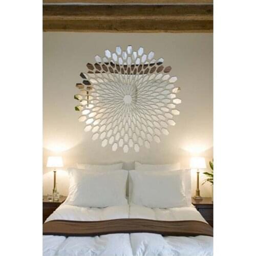 3D Acrylic Mirror Wall Stickers DIY Art Wall Decor Stickers Living Room Mirrored Sticker Gold Home Décor