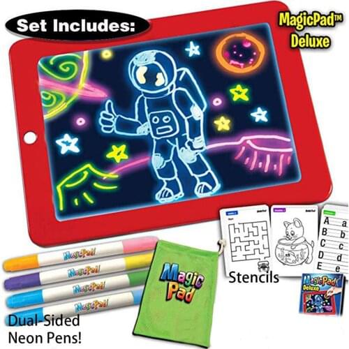 3D Magic Drawing Pad LED Light Luminous Board Intellectual Developmen Toy Children Painting Learning Tool