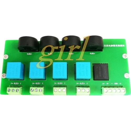 4 PLC AC current transmitter voltage and frequency power mutual inductance acquisition and measurement sensor module