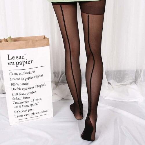 Women Lady Tigh Stockings Pantyhos Stylish Retro Sexy Jacquard Backside Line English Love Letter Tattoo Tights 2 Colors