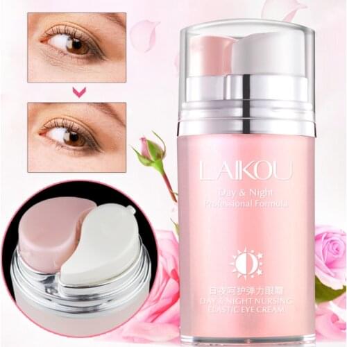 LAIKOU Day Night Eye Cream Under Eye Dark Circle Remover Nursing Elastic Creams Moisturizing Anti-Aging Smooth Repair Dry Skin