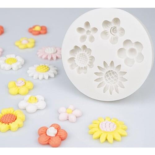 Food Grade Silicone Cake Cookie Mold Sunflower Cute Flowers Chocolate Fondant Mould DIY Decorating Tools Kitchen Baking Gadgets