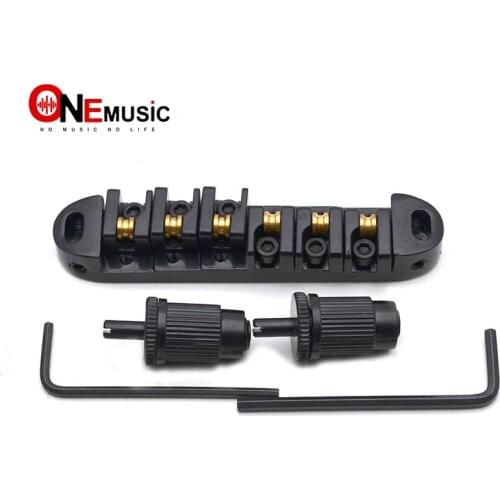 Guitar Saddle Tune-O-Matic Guitar Bridge w/ 2 Studs for LP Electric Guitar Electric Guitarra Parts Accessories Silver Black