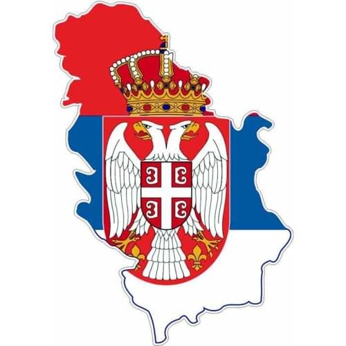 Personality Funny Serbia Map Flag Car-Sticker Automobiles Motorcycles Window Bumper Laptop Vinyl Decal PVC Decorative Goods